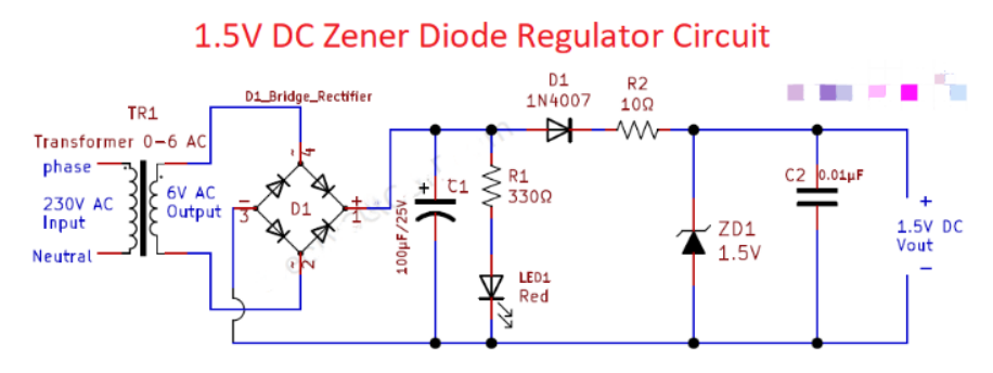 齊納二極管設(shè)計穩(wěn)壓直流電源電路